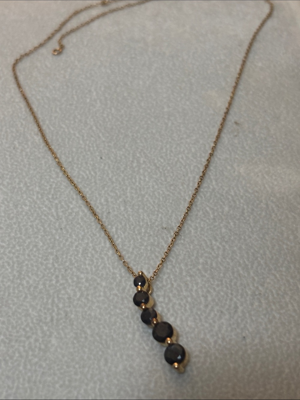 925 Necklace with Vertical blue sapphire necklace